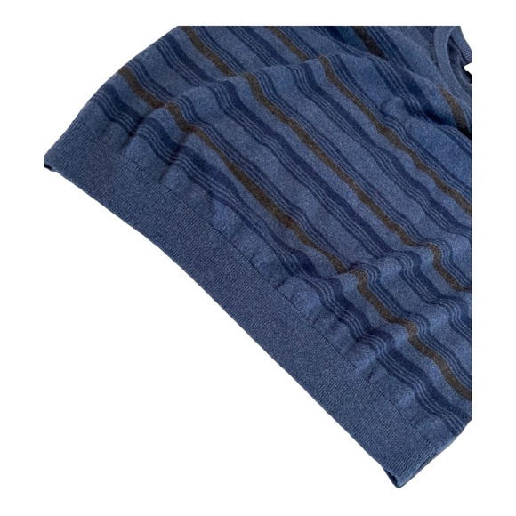 Turnbury Mens XL (44 in Chest) Navy Blue Striped
Wool Blend Pullover Sweater - Picture 7 of 11